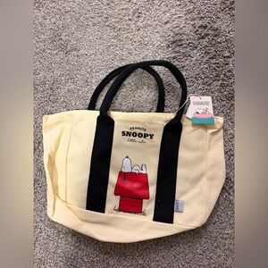 Snoopy Peanuts Miniso Small Tote Bag Little Cutie Red Dog House NEW